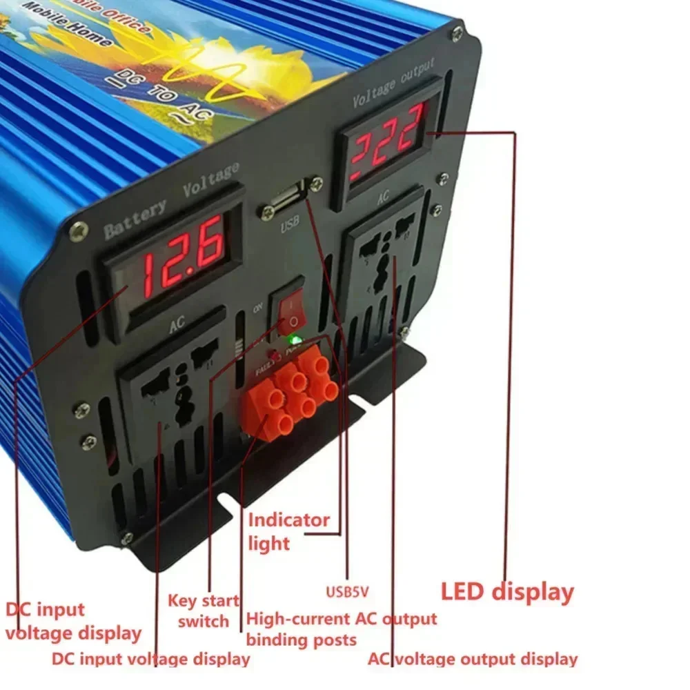 5000W 12V 24V 36V 48V 60V 72V  - Pure Sine Wave Inverter 5000W 48V 220V recensie en prijs