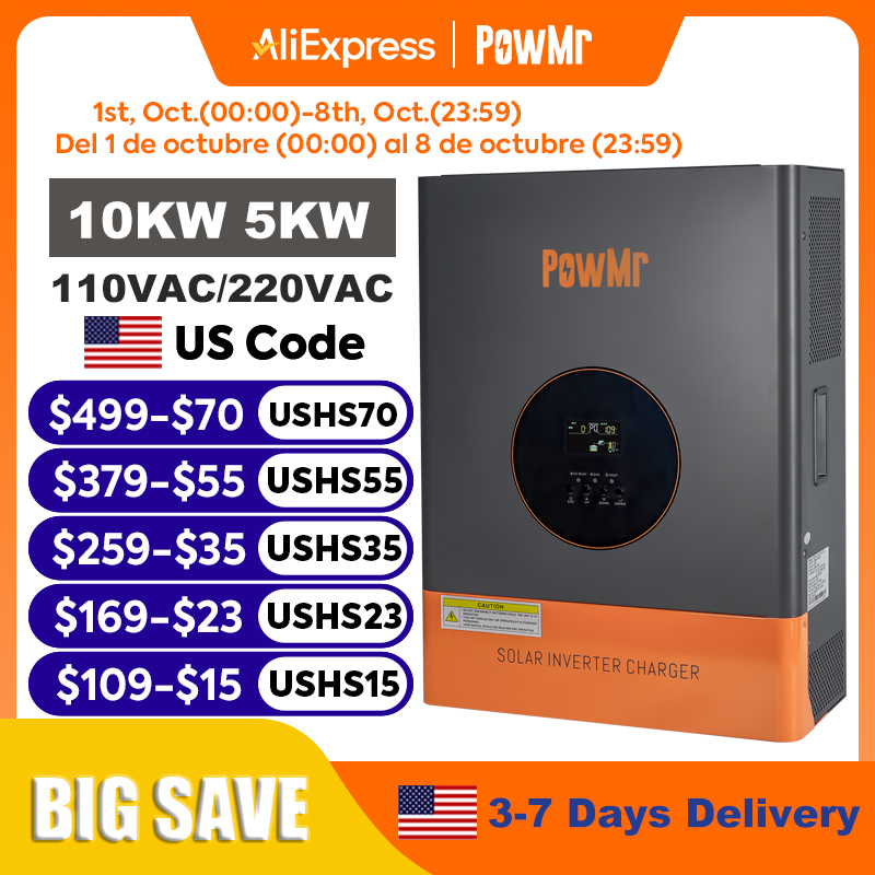 PowMr 10KW 5KW Split-Phase Omv - Split Phase Inverter 10Kw 110V 220V recensie en prijs